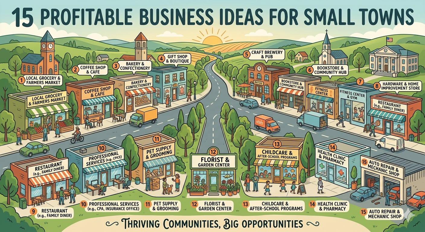 Profitable Business Ideas for Small Towns: 15 Smart Opportunities
